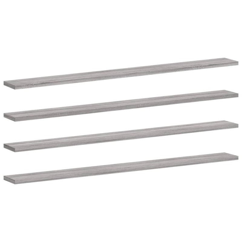 vidaXL Ράφια Τοίχου 4 τεμ. Γκρι Sonoma 100x10x1,5 εκ. Επεξεργ. Ξύλο