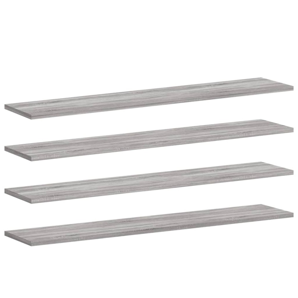 vidaXL Ράφια Τοίχου 4 τεμ. Γκρι Sonoma 100x20x1,5 εκ. Επεξεργ. Ξύλο