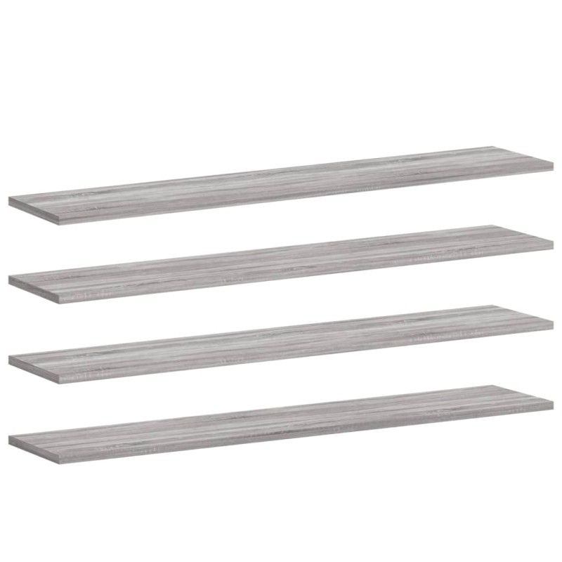 vidaXL Ράφια Τοίχου 4 τεμ. Γκρι Sonoma 100x20x1,5 εκ. Επεξεργ. Ξύλο
