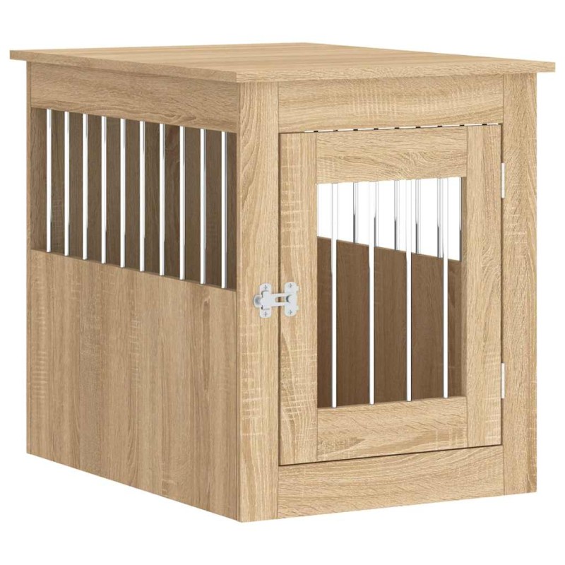 vidaXL Κλουβί Σκύλου Sonoma Δρυς 55 x 75 x 65 εκ. από Επεξεργ. Ξύλο