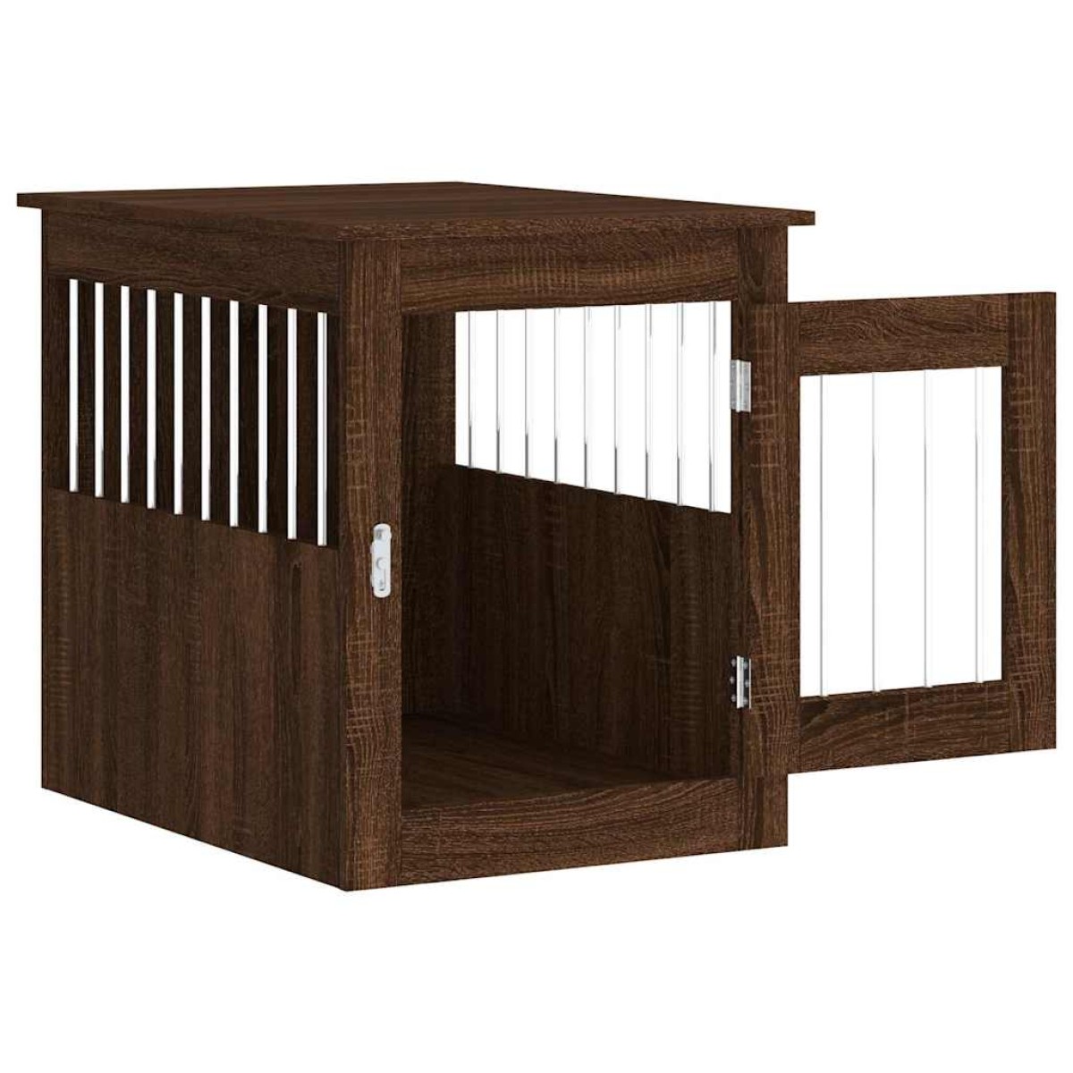 vidaXL Κλουβί Σκύλου Καφέ Δρυς 55 x 75 x 65 εκ. από Επεξεργ. Ξύλο