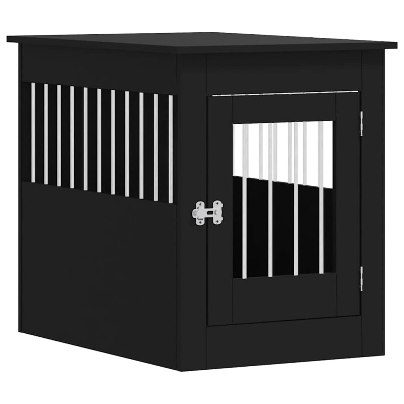 vidaXL Κλουβί Σκύλου Μαύρο 55x80x68 εκ. από Επεξεργασμένο Ξύλο