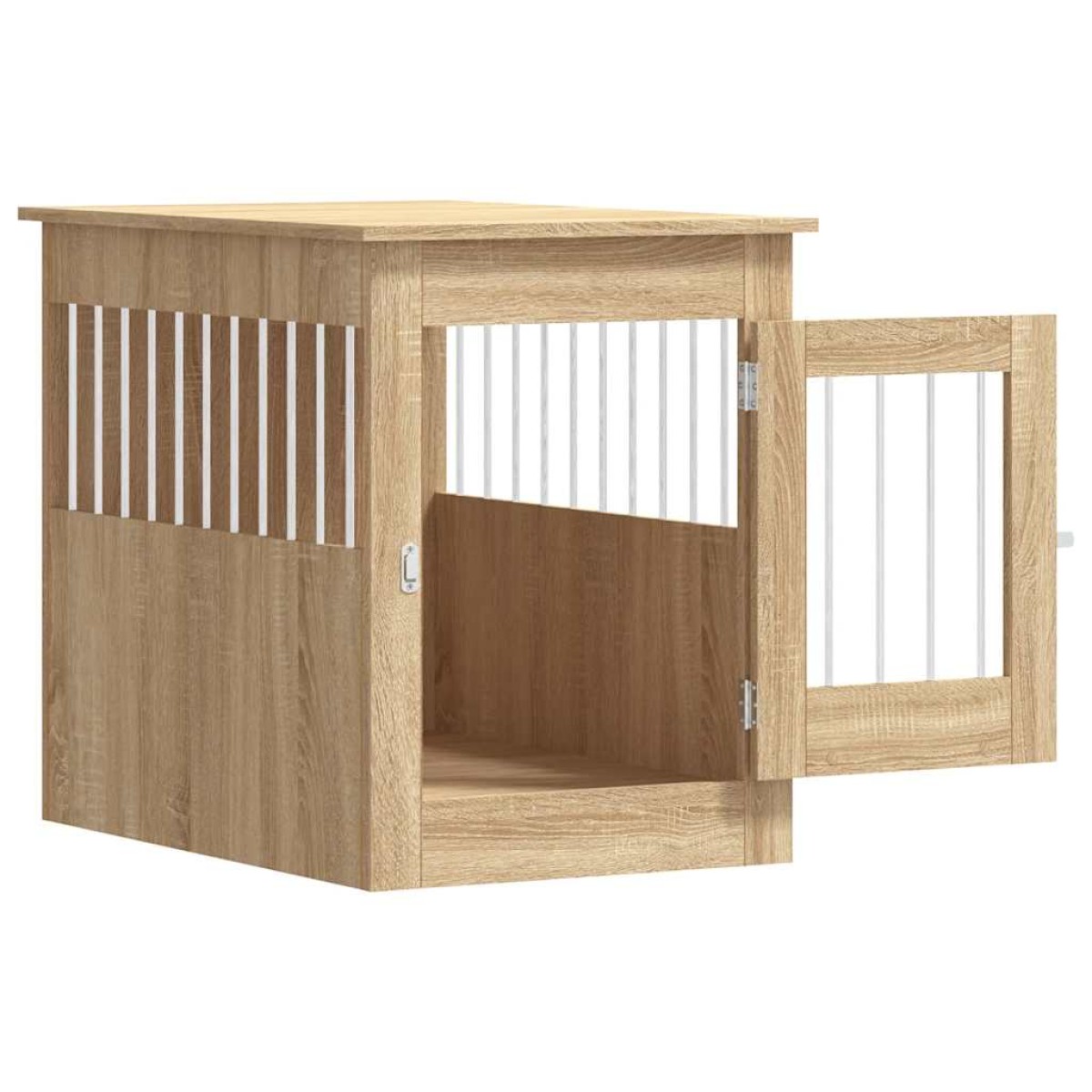 vidaXL Κλουβί Σκύλου Sonoma Δρυς 55 x 80 x 68 εκ. από Επεξεργ. Ξύλο