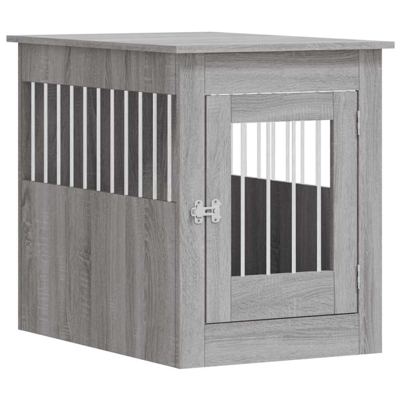 vidaXL Κλουβί Σκύλου Γκρι Sonoma 55x80x68 εκ. από Επεξεργ. Ξύλο