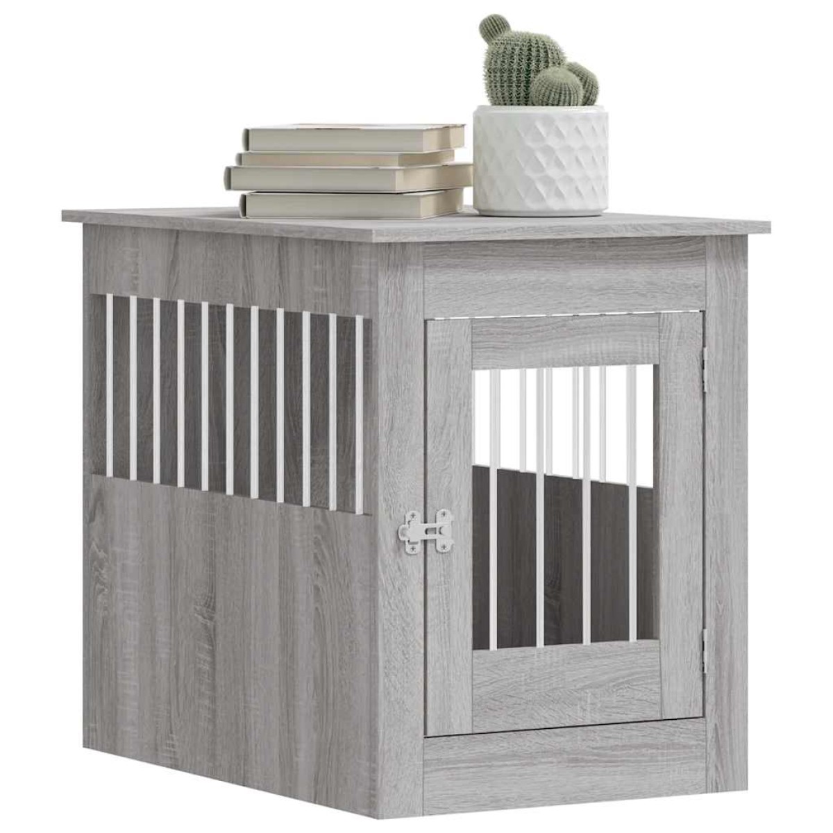 vidaXL Κλουβί Σκύλου Γκρι Sonoma 55x80x68 εκ. από Επεξεργ. Ξύλο
