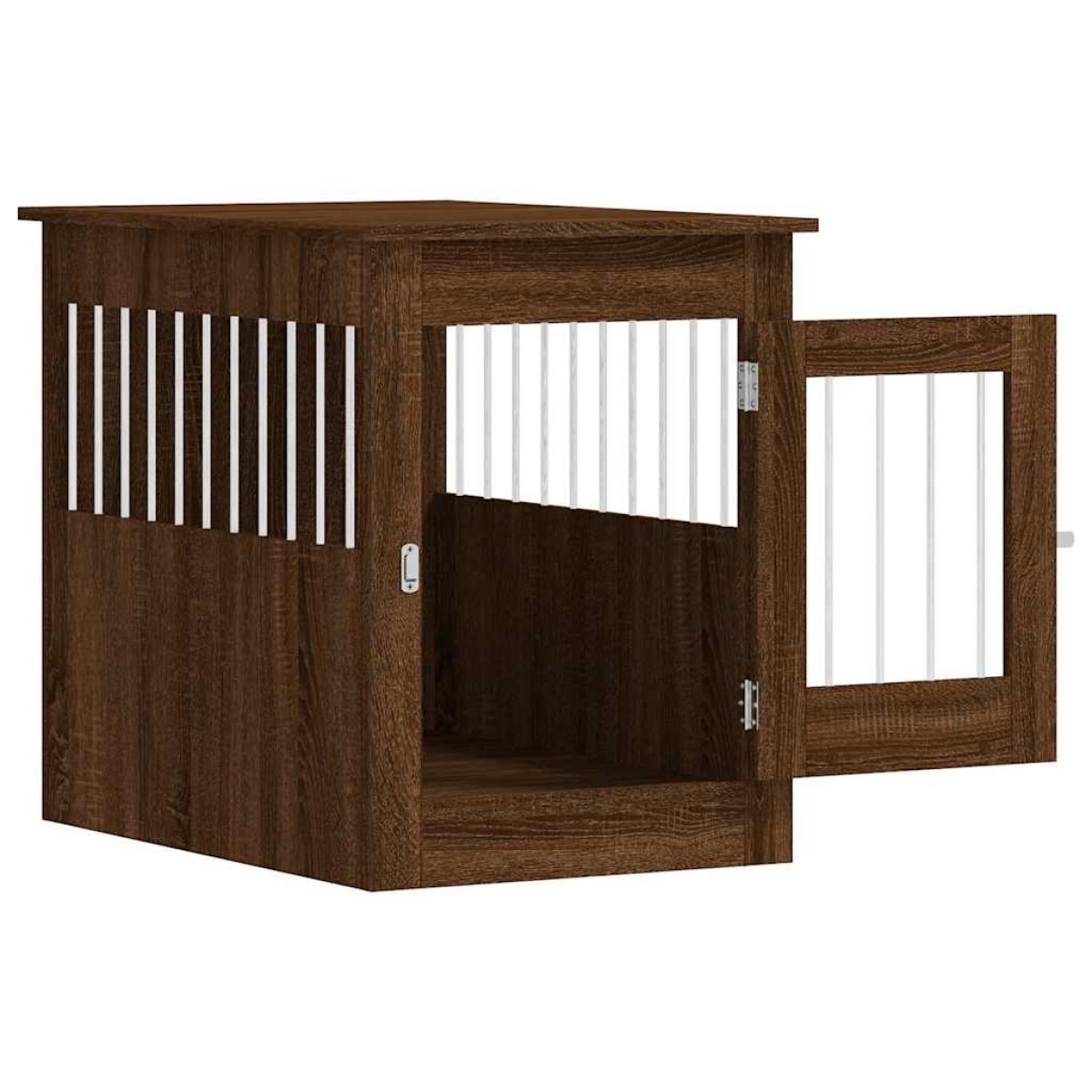 vidaXL Κλουβί Σκύλου Καφέ Δρυς 55x80x68 εκ. από Επεξεργ. Ξύλο