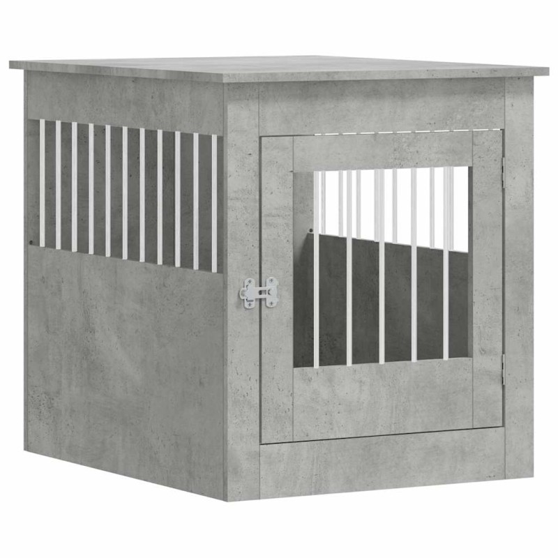 vidaXL Κλουβί Σκύλου Γκρι Σκυροδεμ. 64,5 x 80 x 71 εκ. Επεξεργ. Ξύλο