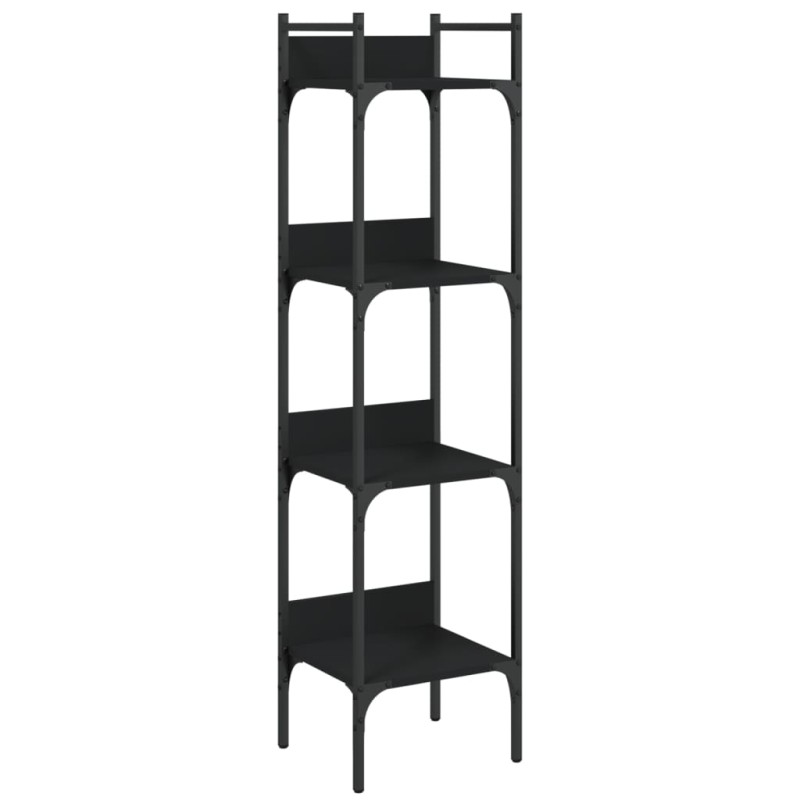vidaXL Βιβλιοθήκη 4 Επιπέδων Μαύρη 35 x 30 x 138,5 εκ. Επεξεργ. Ξύλο