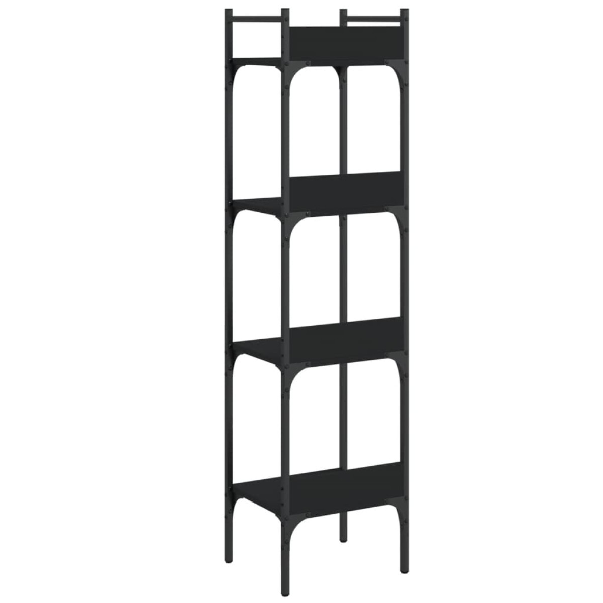 vidaXL Βιβλιοθήκη 4 Επιπέδων Μαύρη 35 x 30 x 138,5 εκ. Επεξεργ. Ξύλο