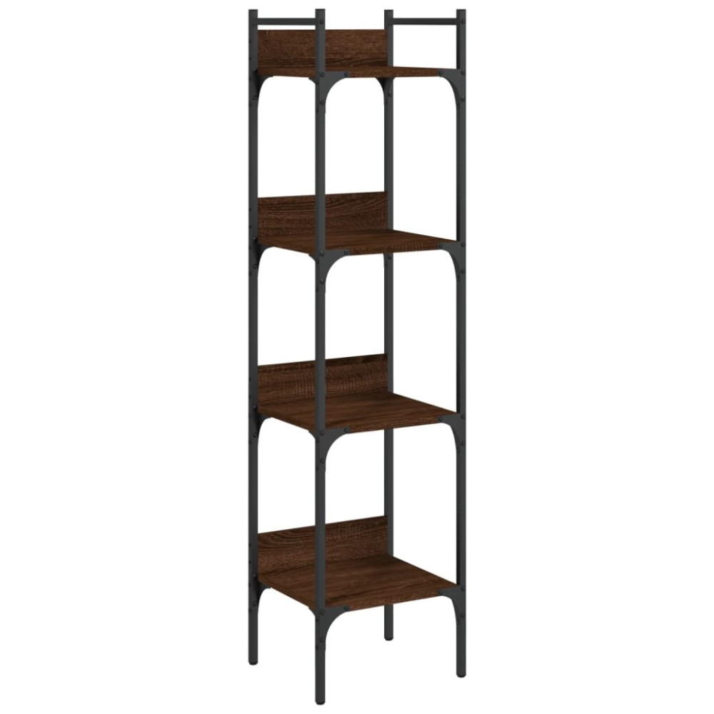 vidaXL Βιβλιοθήκη 4 Επιπέδων Καφέ Δρυς 35x30x138,5 εκ. Επεξεργ. Ξύλο