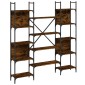 vidaXL Βιβλιοθήκη Καπνιστή Δρυς 155,5x24x166,5 εκ. Επεξεργασμένο Ξύλο