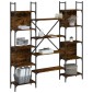 vidaXL Βιβλιοθήκη Καπνιστή Δρυς 155,5x24x166,5 εκ. Επεξεργασμένο Ξύλο