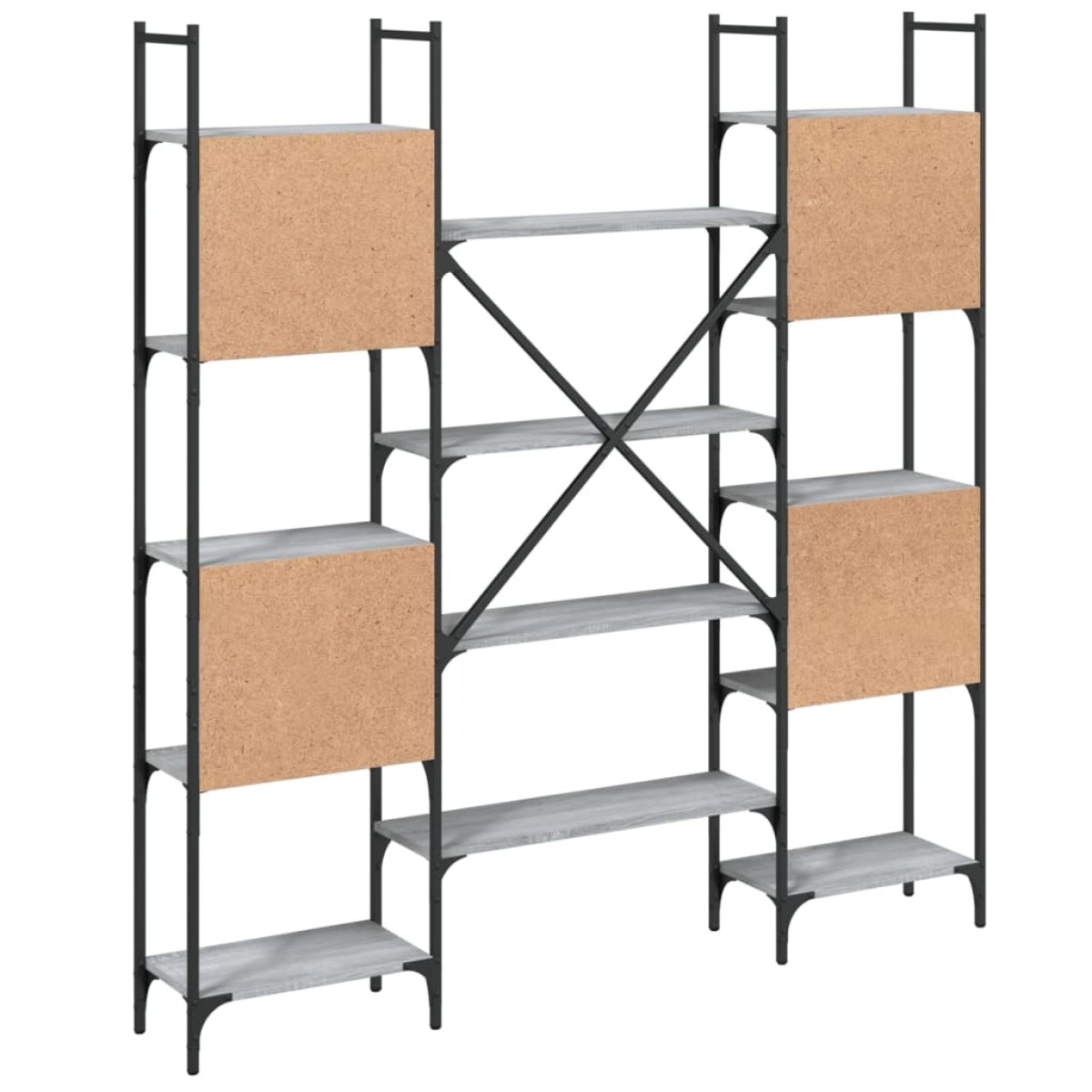 vidaXL Βιβλιοθήκη Γκρι Sonoma 155,5x24x166,5 εκ. Επεξεργασμένο Ξύλο
