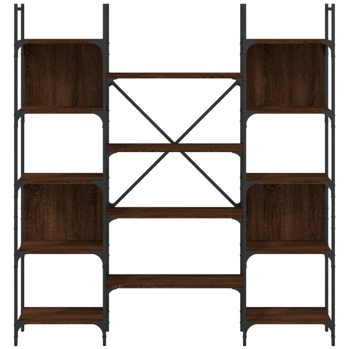 vidaXL Βιβλιοθήκη Καφέ Δρυς 155,5x24x166,5 εκ. Επεξεργασμένο Ξύλο