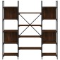vidaXL Βιβλιοθήκη Καφέ Δρυς 155,5x24x166,5 εκ. Επεξεργασμένο Ξύλο