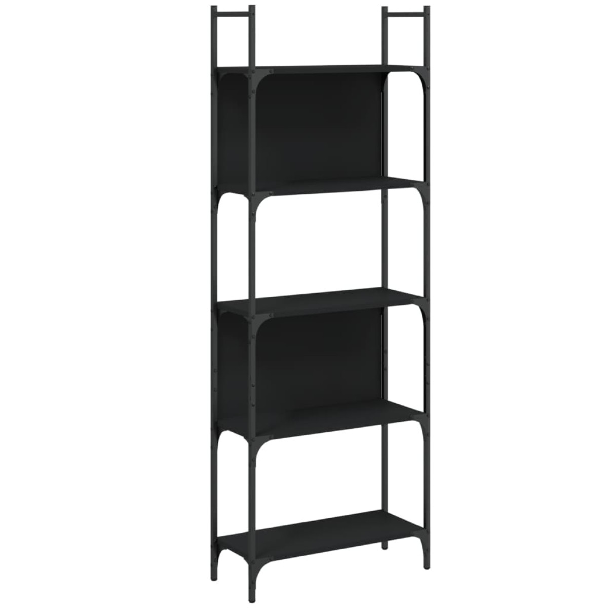 vidaXL Βιβλιοθήκη 5 Επιπέδων Μαύρη 60,5x24x166,5 εκ. Επεξεργ. Ξύλο