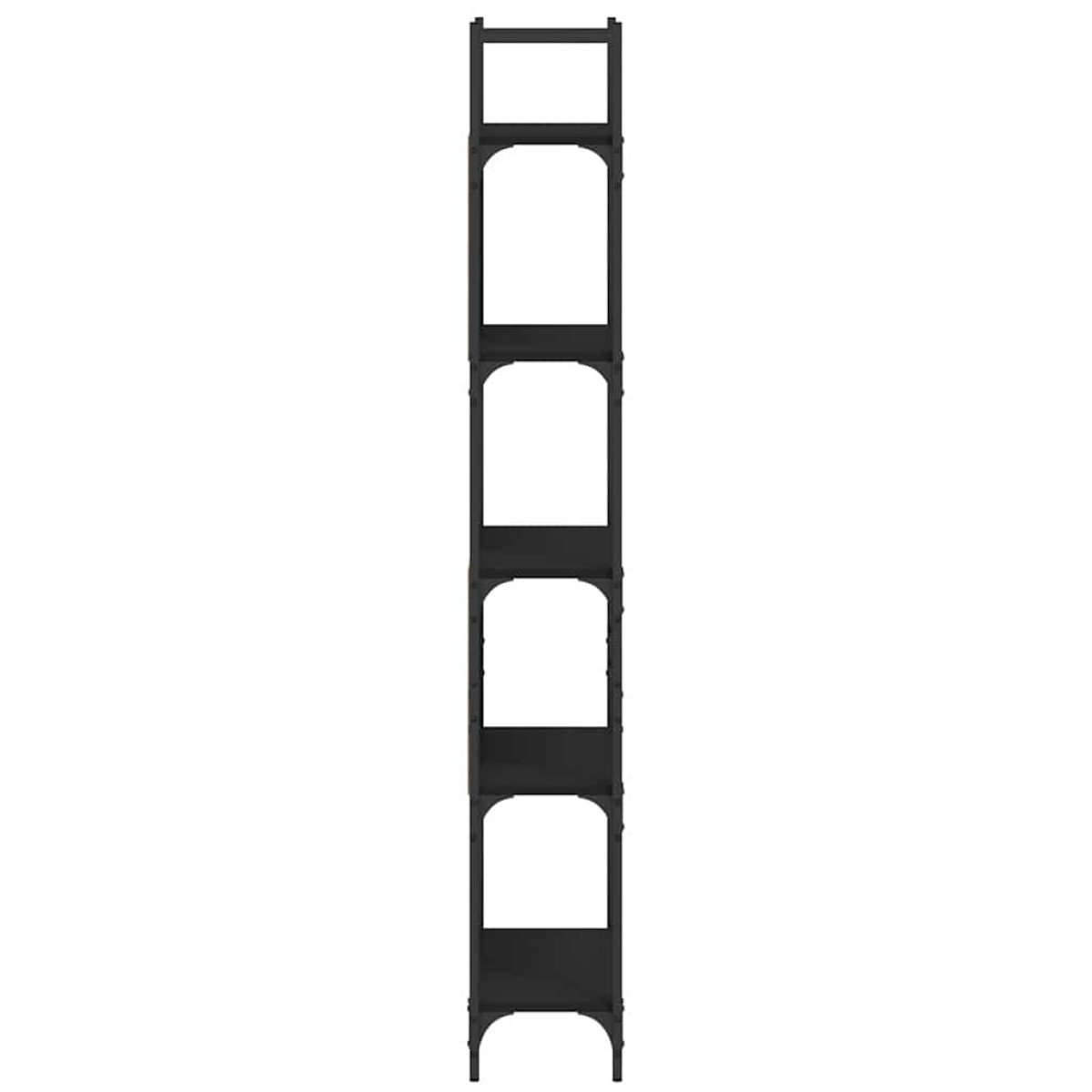 vidaXL Βιβλιοθήκη 5 Επιπέδων Μαύρη 60,5x24x166,5 εκ. Επεξεργ. Ξύλο