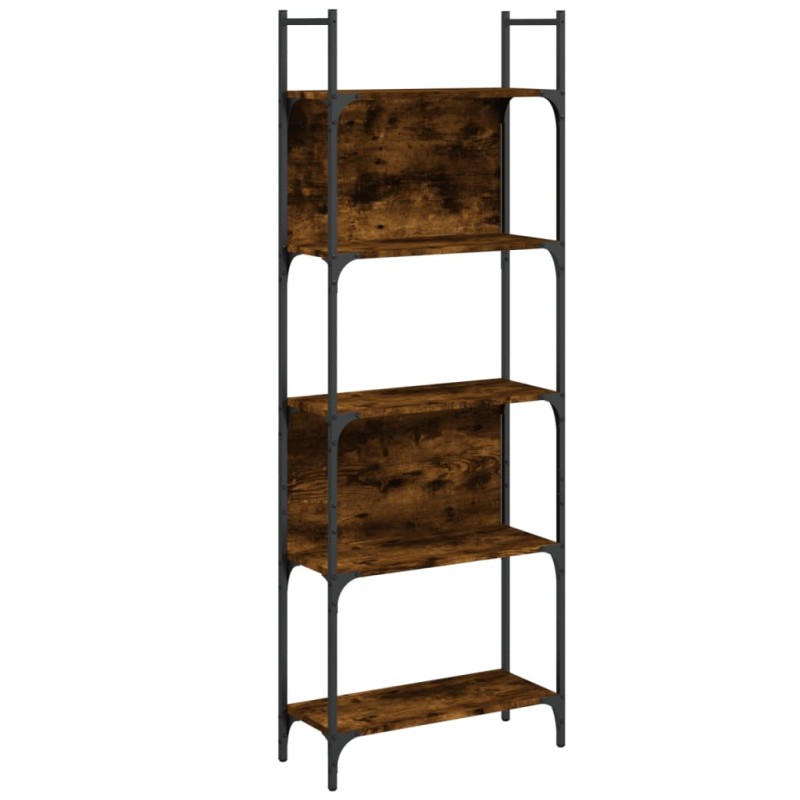 vidaXL Βιβλιοθήκη 5 Επιπέδων Καπν. Δρυς 60,5x24x166,5εκ. Επεξεργ. Ξύλο
