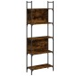 vidaXL Βιβλιοθήκη 5 Επιπέδων Καπν. Δρυς 60,5x24x166,5εκ. Επεξεργ. Ξύλο