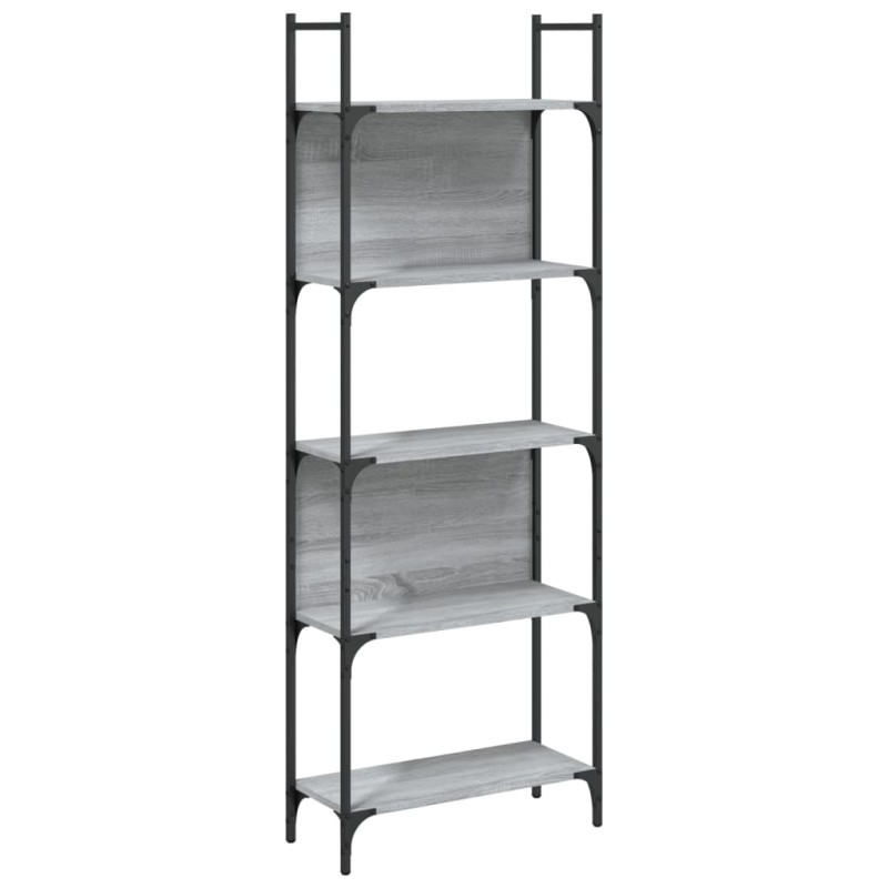vidaXL Βιβλιοθήκη 5 Επιπέδων Γκρι Sonoma 60,5x24x166,5 εκ. Επεξ. Ξύλο