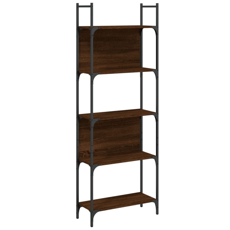 vidaXL Βιβλιοθήκη 5 Επιπέδων Καφέ Δρυς 60,5x24x166,5εκ. Επεξεργ. Ξύλο
