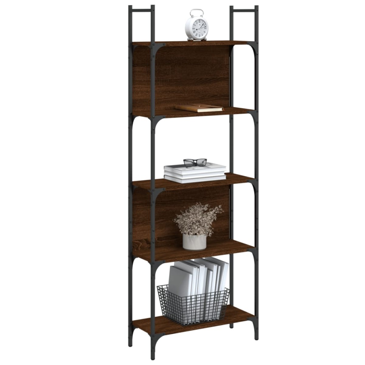 vidaXL Βιβλιοθήκη 5 Επιπέδων Καφέ Δρυς 60,5x24x166,5εκ. Επεξεργ. Ξύλο