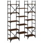 vidaXL Βιβλιοθήκη Καφέ Δρυς 127,5x28,5x172,5 εκ. Επεξεργασμένο Ξύλο