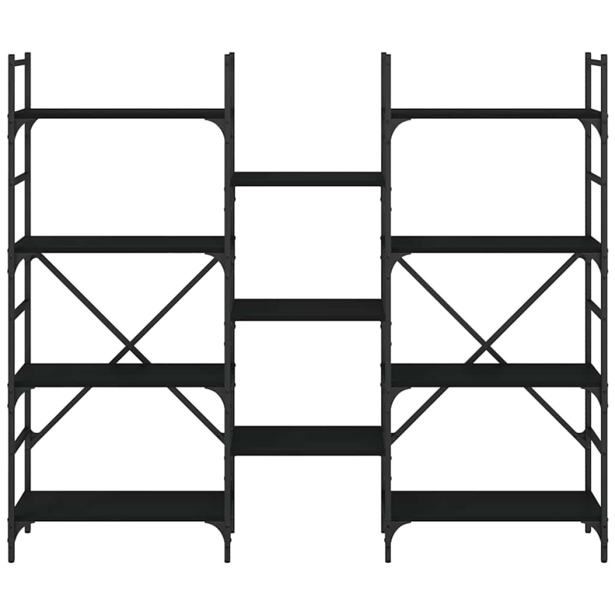 vidaXL Βιβλιοθήκη Μαύρη 160 x 28,5 x 136,5 εκ. από Επεξεργασμένο Ξύλο