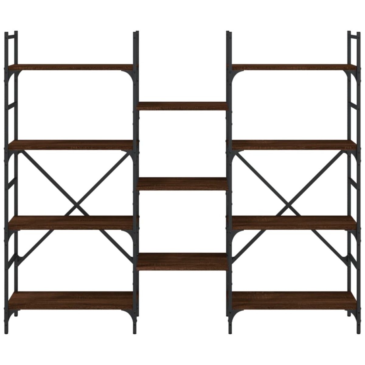 vidaXL Βιβλιοθήκη Καφέ Δρυς 160x28,5x136,5 εκ. Επεξεργασμένο Ξύλο