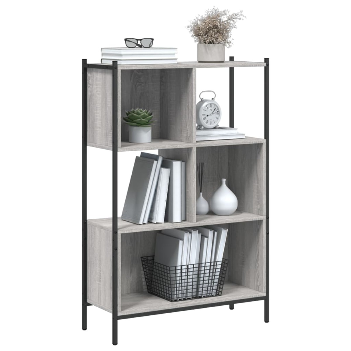 vidaXL Βιβλιοθήκη Γκρι Sonoma 72x28x109 εκ. από Επεξεργασμένο Ξύλο