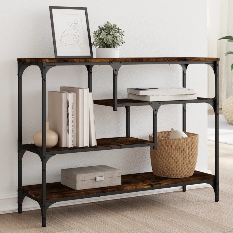 vidaXL Τραπέζι Κονσόλα Καπνιστή Δρυς 100x30x75 εκ. Επεξεργασμένο Ξύλο