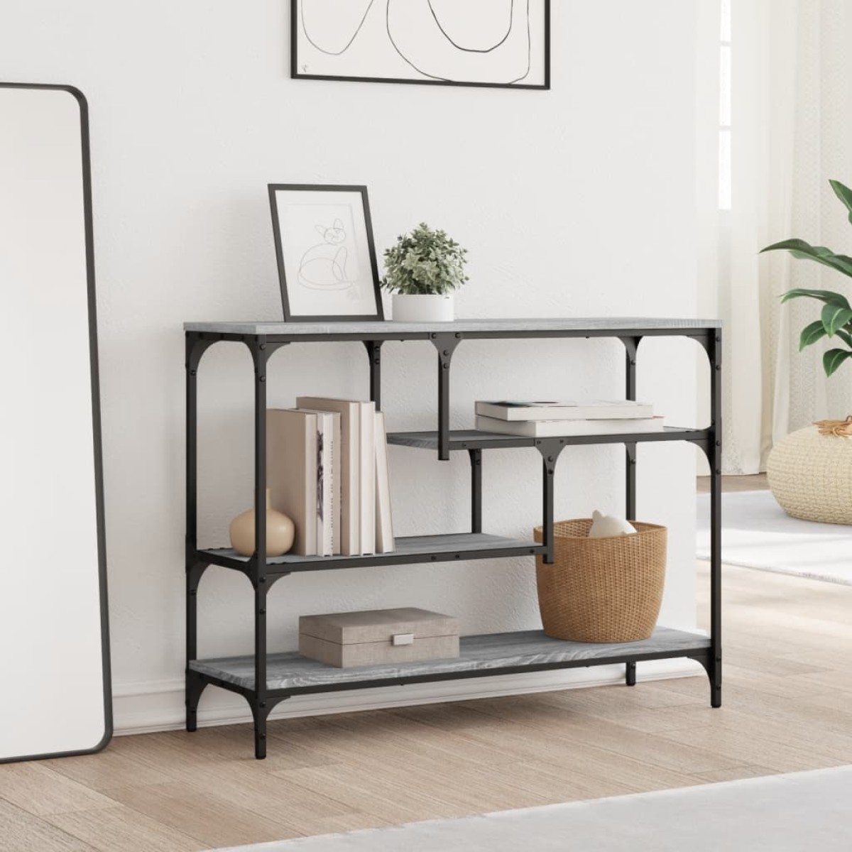 vidaXL Τραπέζι Κονσόλα Γκρι Sonoma 100x30x75 εκ. Επεξεργασμένο Ξύλο