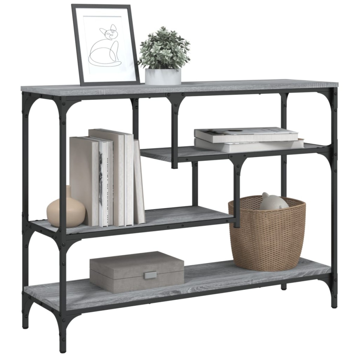 vidaXL Τραπέζι Κονσόλα Γκρι Sonoma 100x30x75 εκ. Επεξεργασμένο Ξύλο