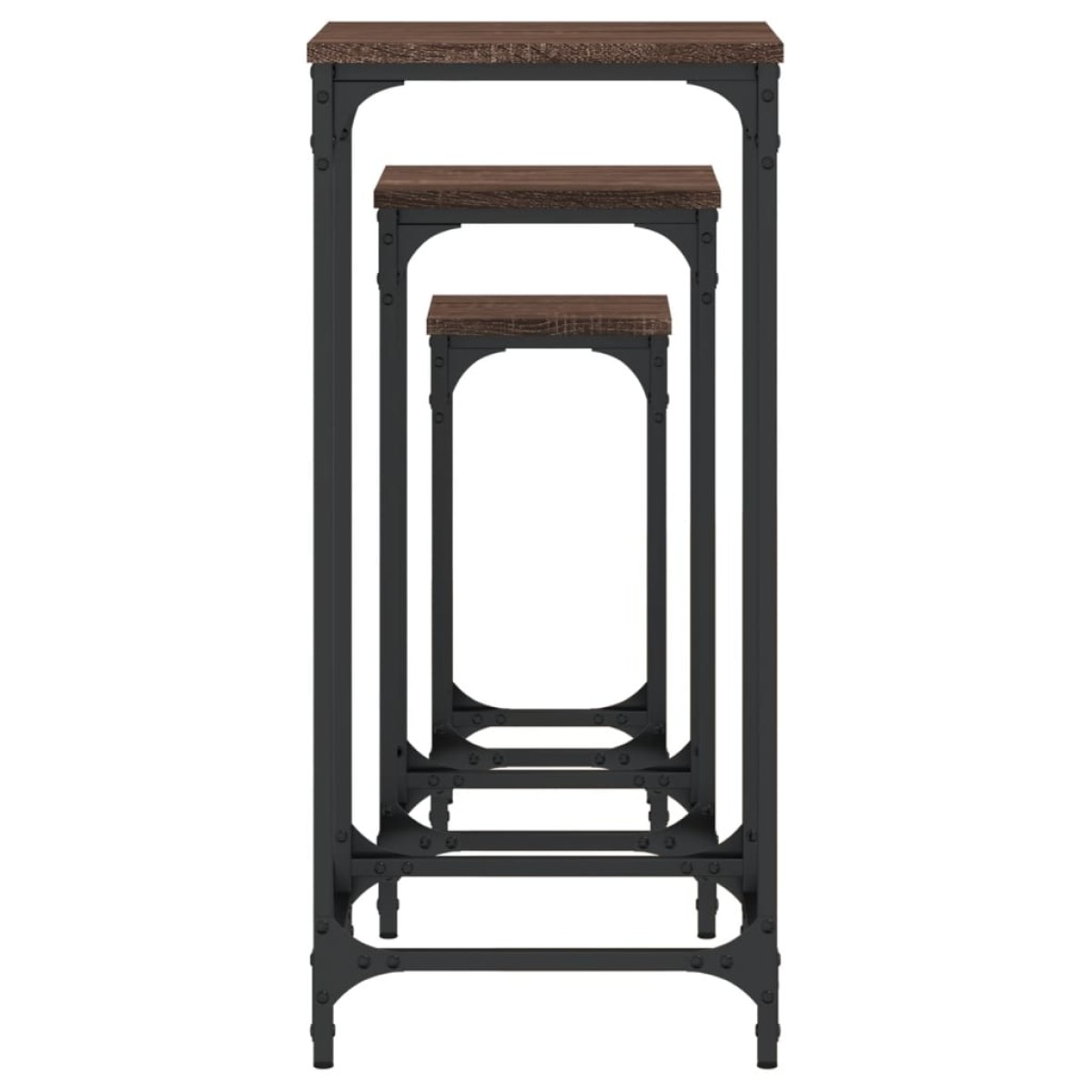 vidaXL Τραπεζάκια Βοηθητικά Στοιβαζόμενα 3 τεμ. Καφέ δρυς Επεξ. Ξύλο