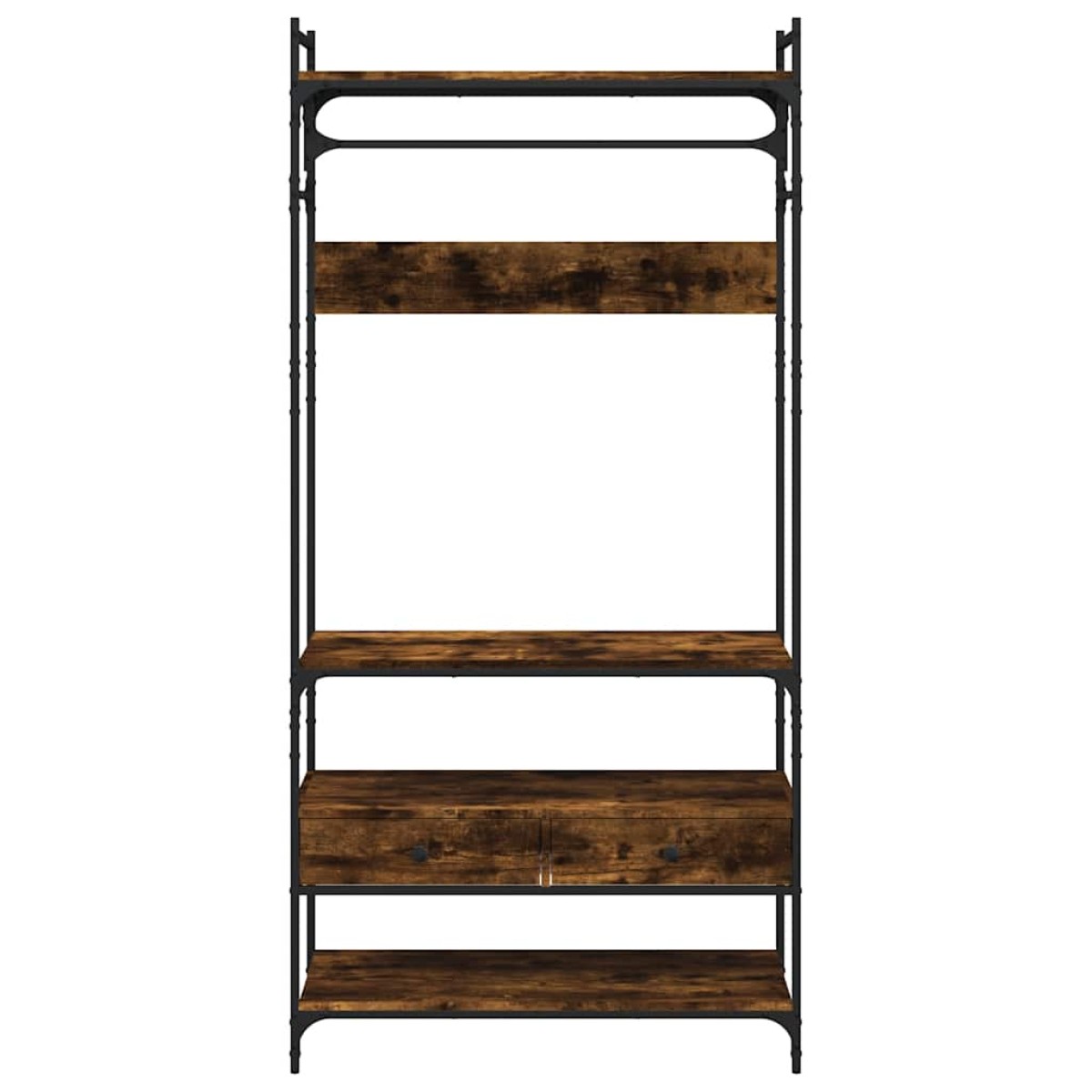 vidaXL Ντουλάπα με Συρτάρια Καπνιστή Δρυς 89x39x184,5εκ. Επεξεργ. Ξύλο