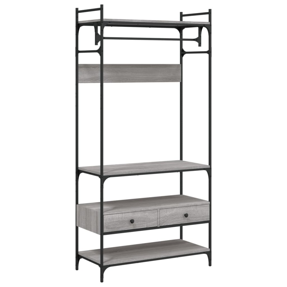 vidaXL Ντουλάπα με Συρτάρια Γκρι Sonoma 89x39x184,5 εκ Επεξεργ. Ξύλο