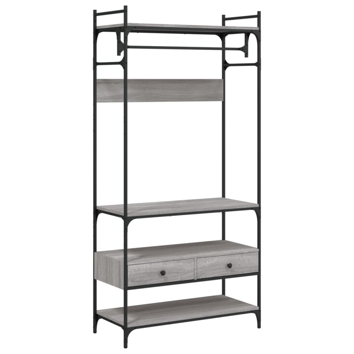 vidaXL Ντουλάπα με Συρτάρια Γκρι Sonoma 89x39x184,5 εκ Επεξεργ. Ξύλο