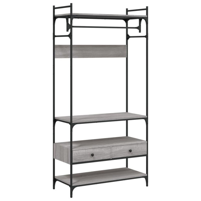 vidaXL Ντουλάπα με Συρτάρια Γκρι Sonoma 89x39x184,5 εκ Επεξεργ. Ξύλο