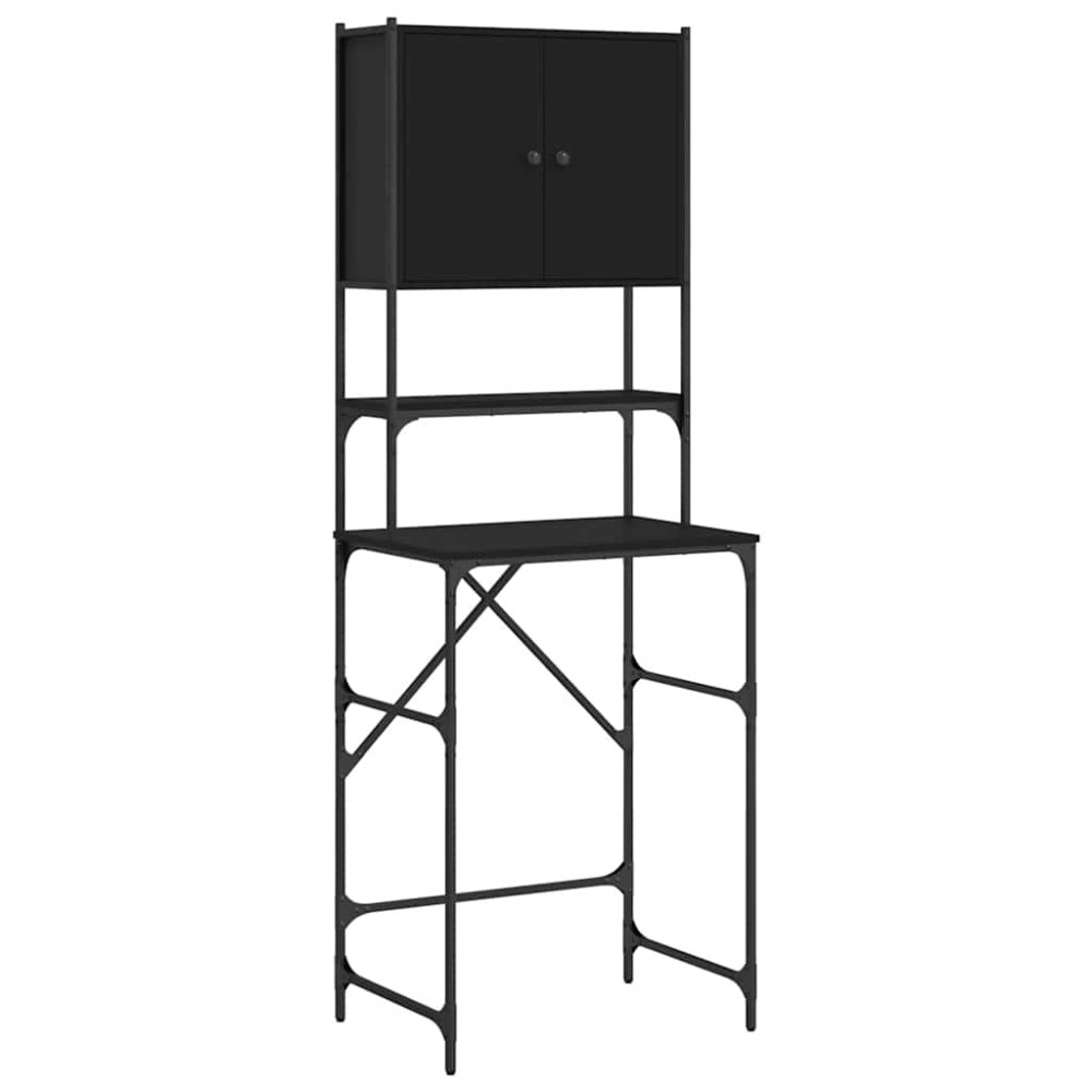 vidaXL Ντουλάπι Πλυντηρίου Μαύρο 68x48,5x194 εκ.