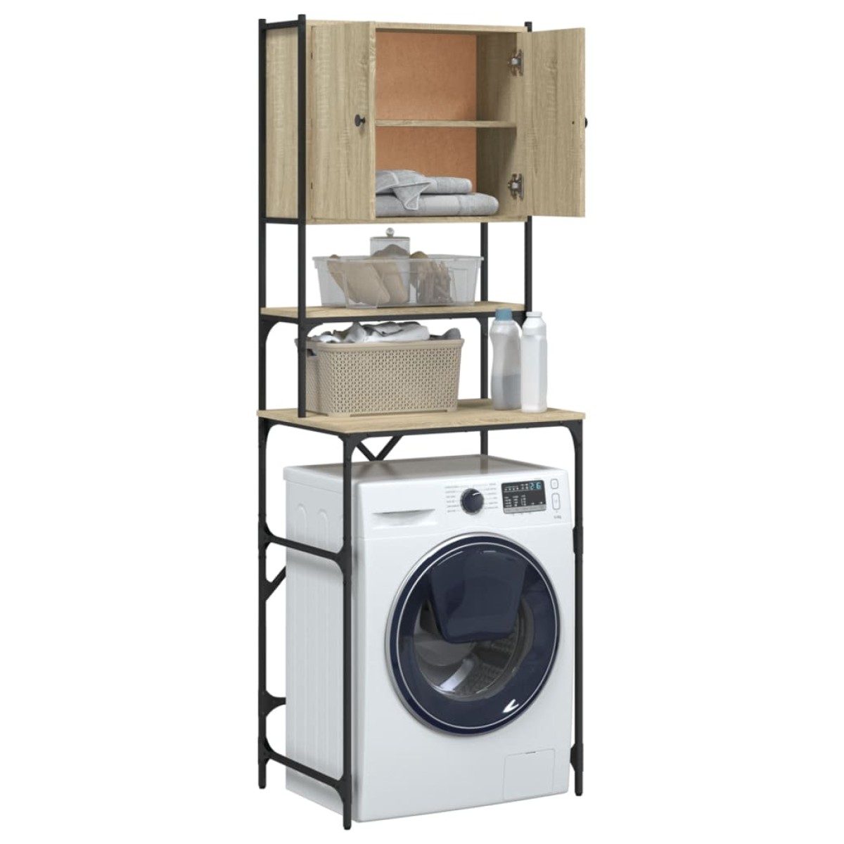 vidaXL Ντουλάπι Πλυντηρίου Sonoma Δρυς 68x48,5x194 εκ.