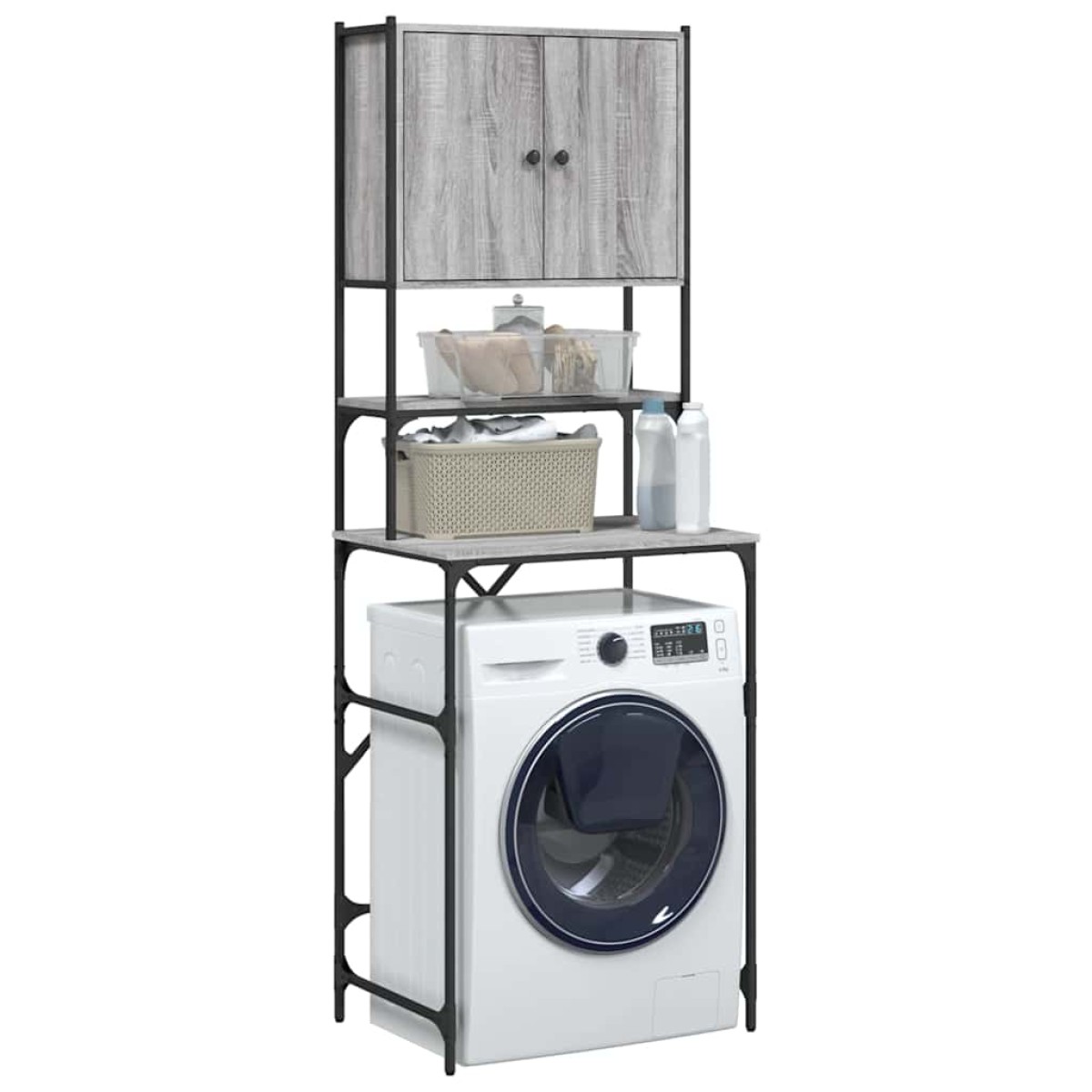 vidaXL Ντουλάπι Πλυντηρίου Γκρι Sonoma 68x48,5x194 εκ.