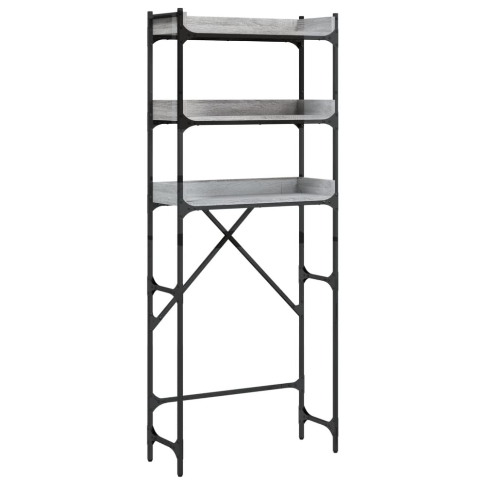 vidaXL Ραφιέρα Πλυντηρίου Γκρι Sonoma 67x25x163 εκ. από Επεξεργ. Ξύλο