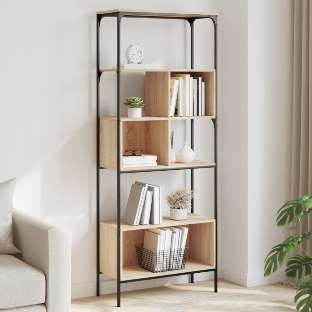 vidaXL Βιβλιοθήκη 5 Επιπέδων Sonoma Δρυς 76x33x188,5 εκ. Επεξεργ. Ξύλο