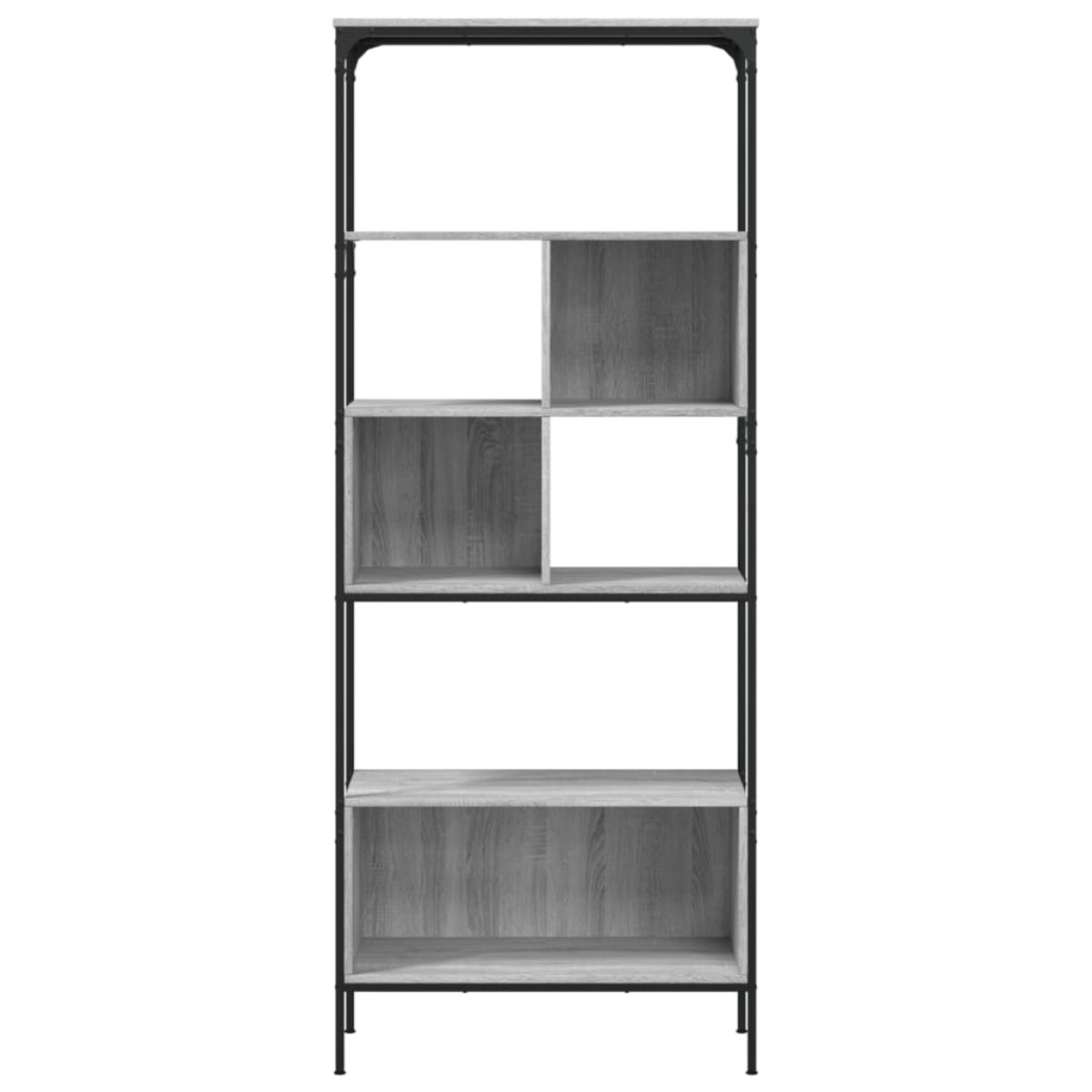 vidaXL Βιβλιοθήκη 5 Επιπέδων Γκρι Sonoma 76x33x188,5 εκ. Επεξεργ. Ξύλο
