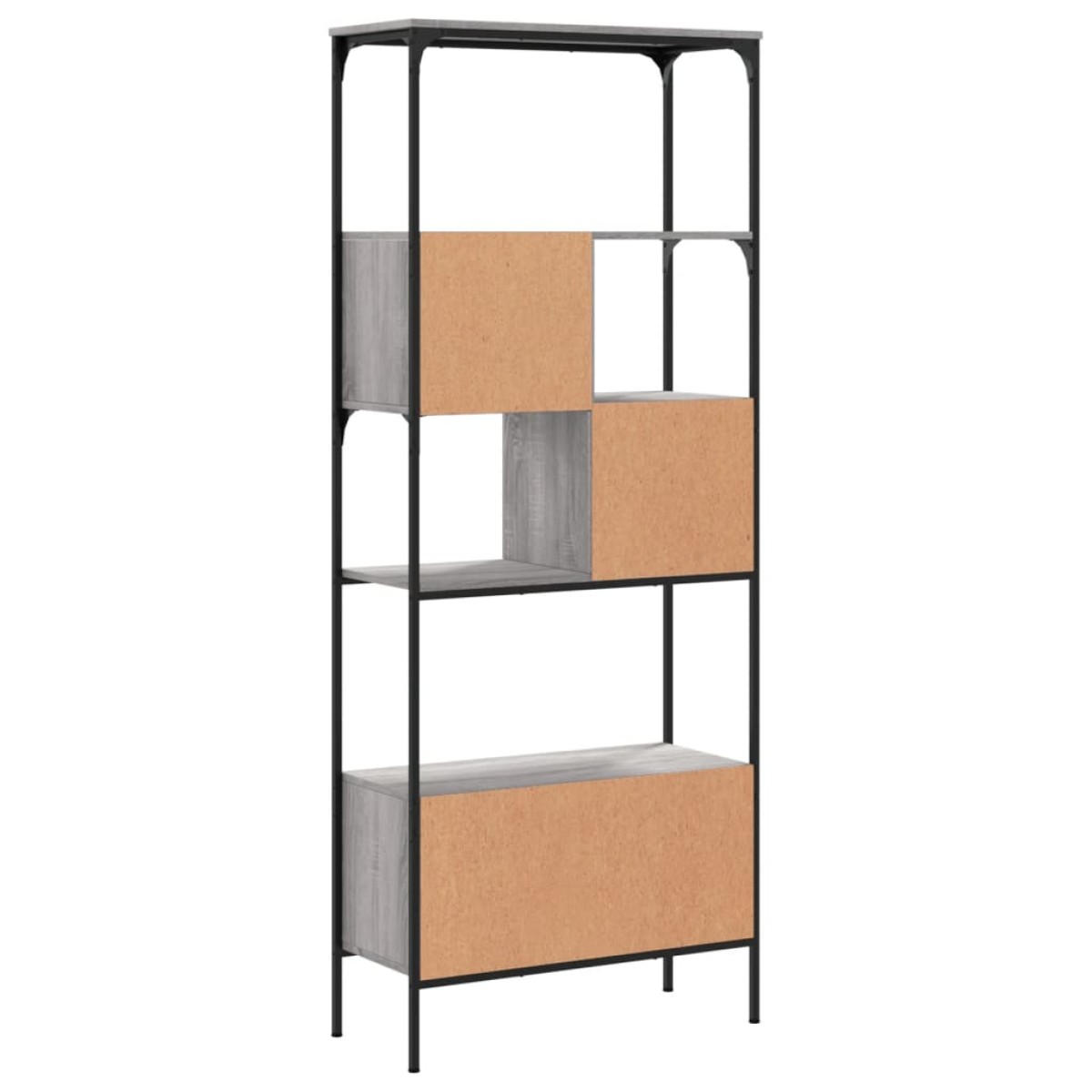 vidaXL Βιβλιοθήκη 5 Επιπέδων Γκρι Sonoma 76x33x188,5 εκ. Επεξεργ. Ξύλο