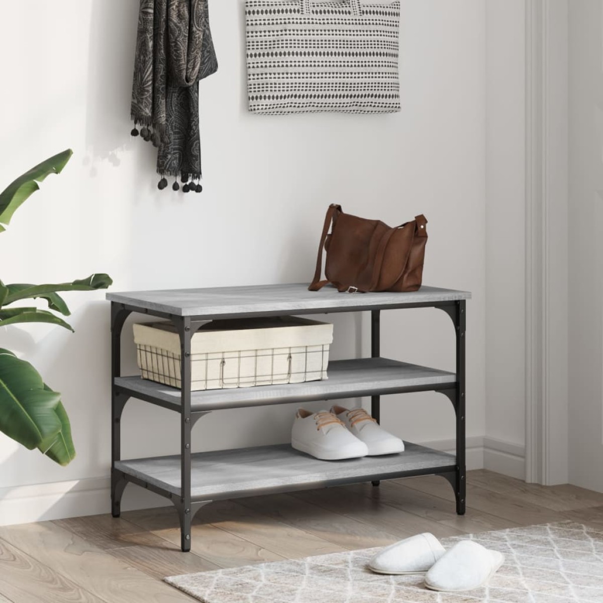vidaXL Παπουτσοθήκη Γκρι Sonoma 70x38,5x49 εκ. από Επεξεργασμένο Ξύλο