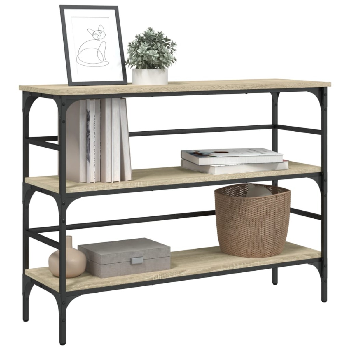 vidaXL Τραπέζι Κονσόλα Sonoma Δρυς 100x32x75 εκ. Επεξεργασμένο Ξύλο