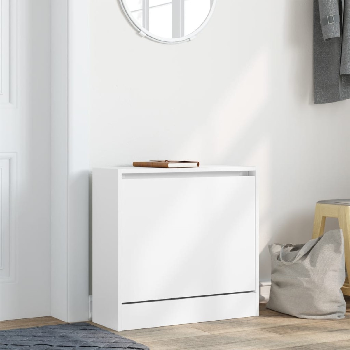 vidaXL Παπουτσοθήκη Λευκή 60 x 21 x 57 εκ. από Επεξεργασμένο Ξύλο