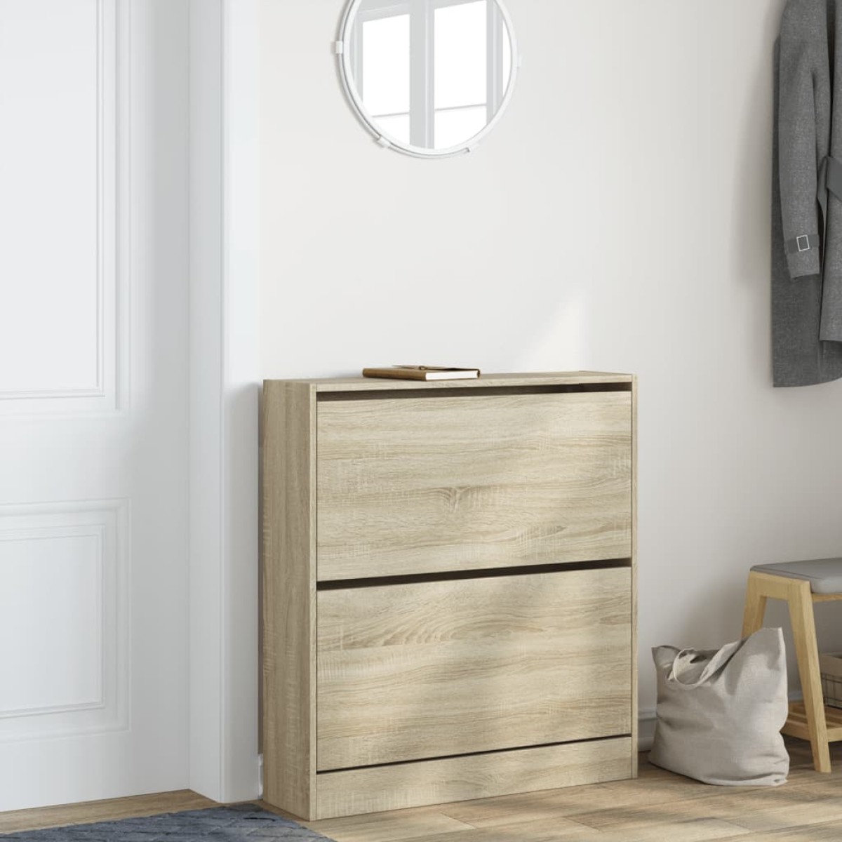vidaXL Παπουτσοθήκη Sonoma Δρυς 80x21x87,5 εκ. από Επεξεργασμένο Ξύλο