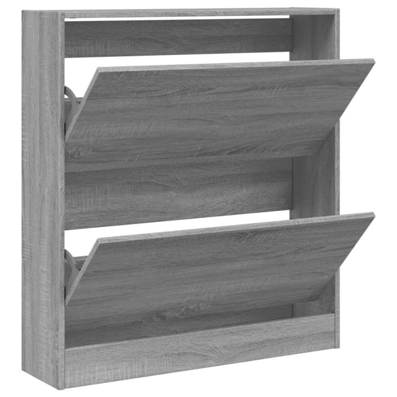 vidaXL Παπουτσοθήκη Γκρι Sonoma 80x21x87,5 εκ. από Επεξεργ. Ξύλο